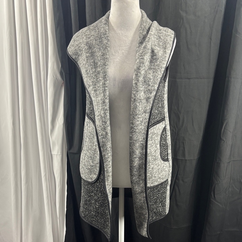 Gray Women's Open Front Sweater Vest